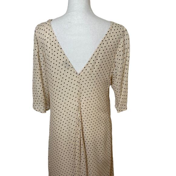 GANNI Maxi Dress Polka Dot V-neck Flowy Viscose Sustainable Size EU 40- US 10 - Picture 8 of 12